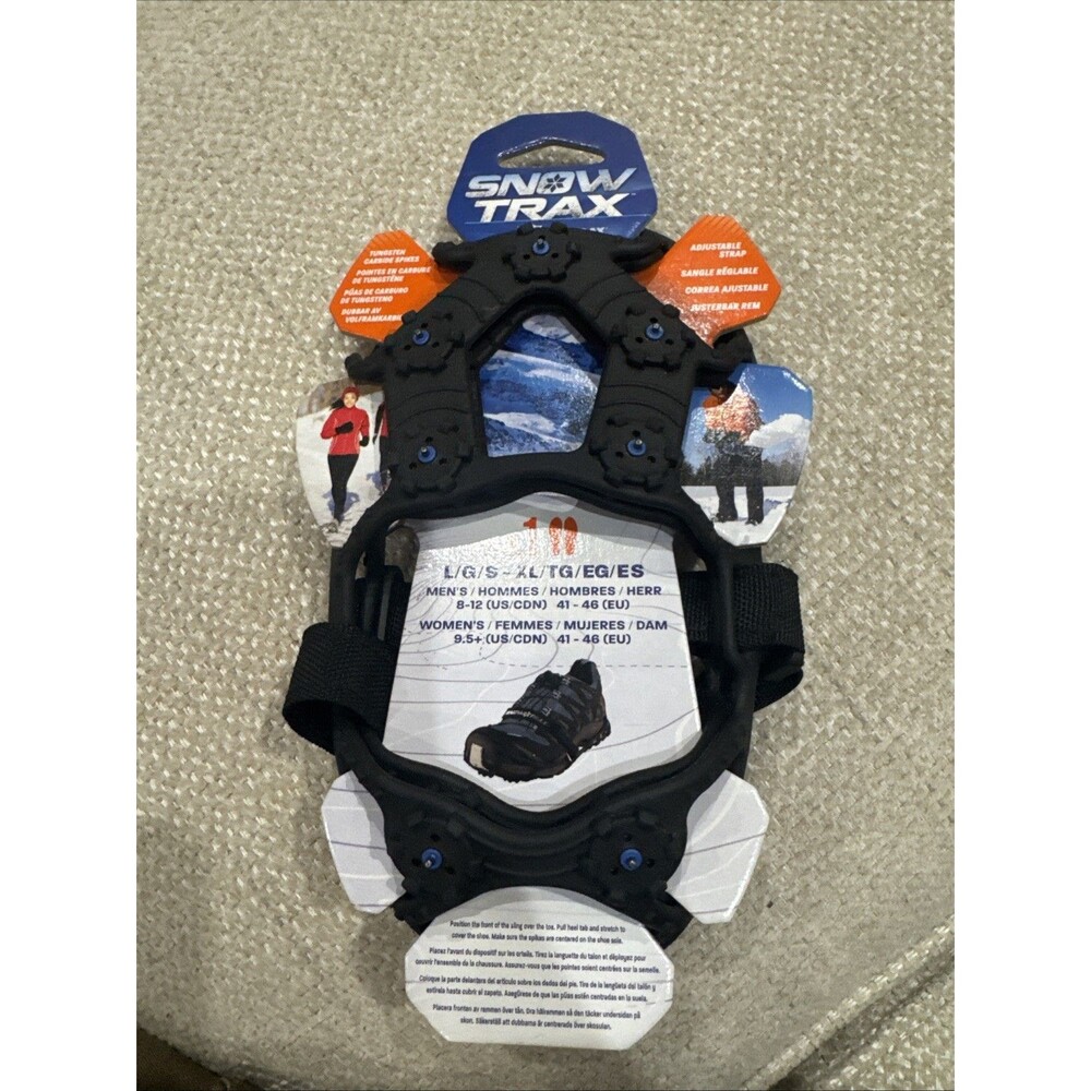 Yaktrax Snow Trax w/Carbide Spikes & Adjustable Strap L-XL Men 8-12 Women 9.5+